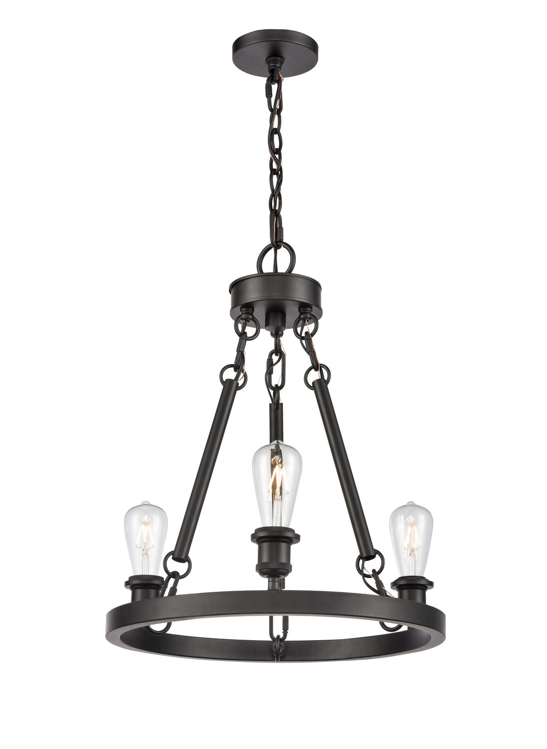 Innovations - 820-BK - Three Light Chandelier - Ballston - Matte Black