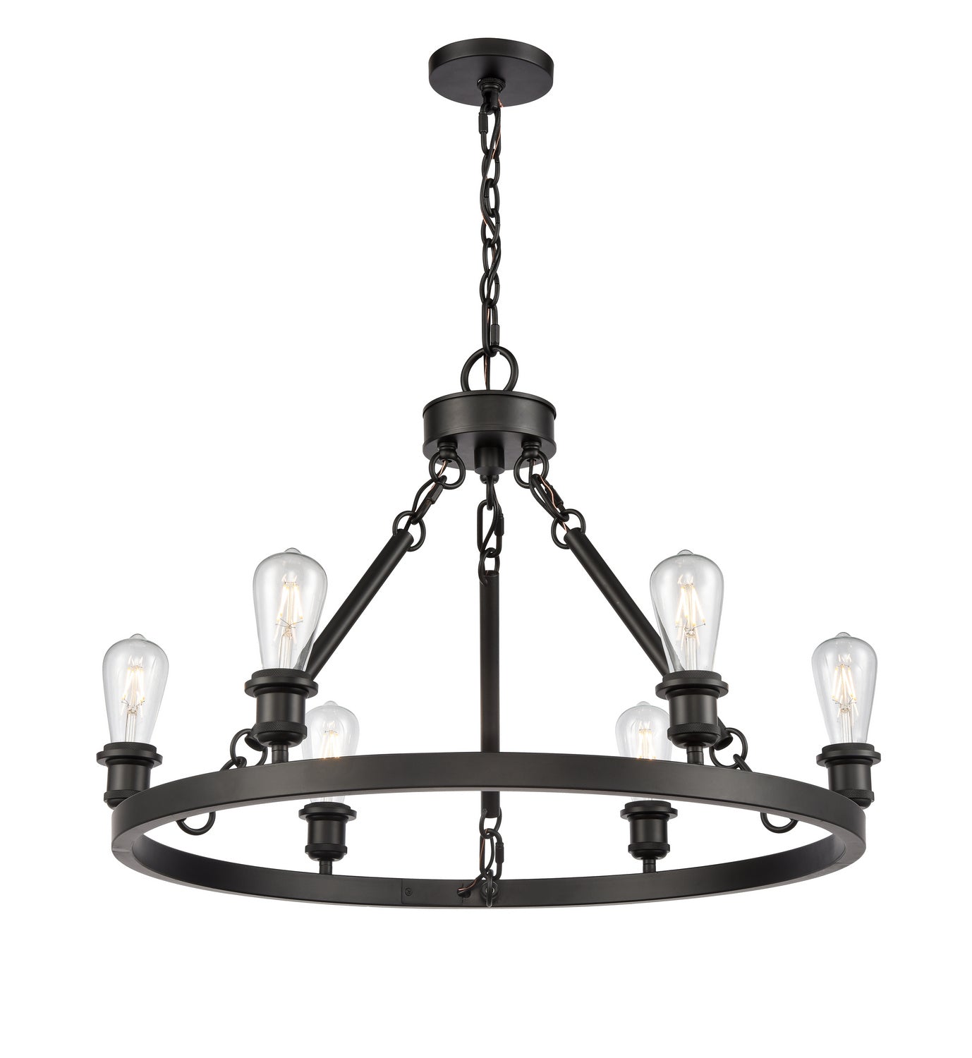 Innovations - 830-BK - Six Light Chandelier - Ballston - Matte Black