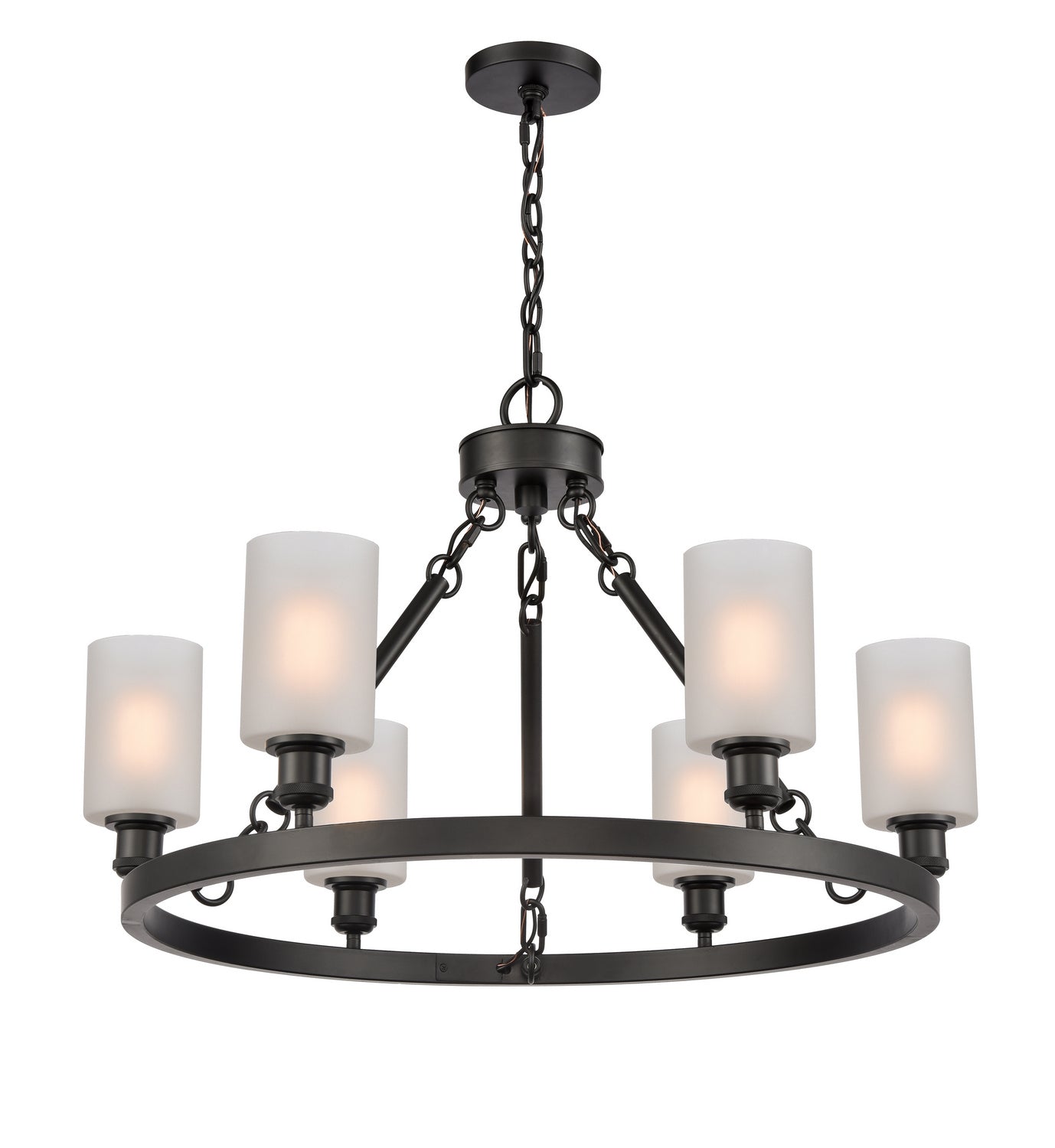 Innovations - 830-BK-G801 - Six Light Chandelier - Ballston - Matte Black