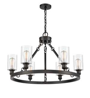 Innovations - 830-BK-G802 - Six Light Chandelier - Ballston - Matte Black