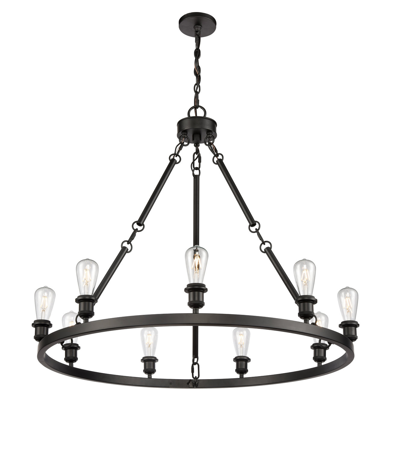 Innovations - 840-BK - Nine Light Chandelier - Ballston - Matte Black