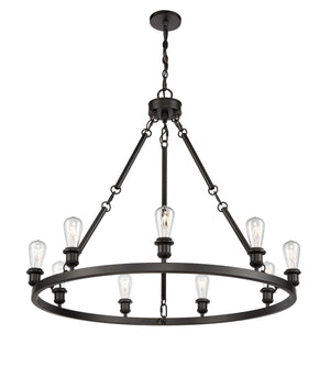 Innovations - 840-BK - Nine Light Chandelier - Ballston - Matte Black