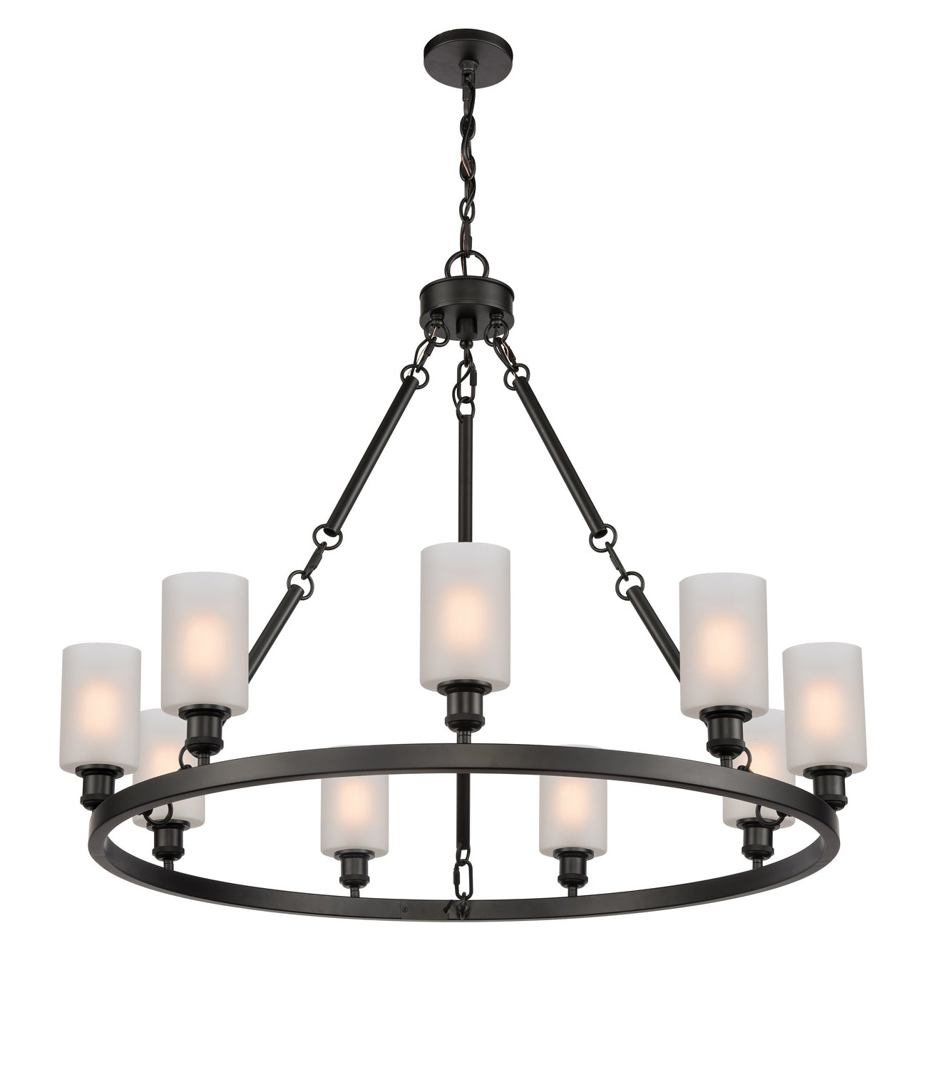 Innovations - 840-BK-G801 - Nine Light Chandelier - Ballston - Matte Black