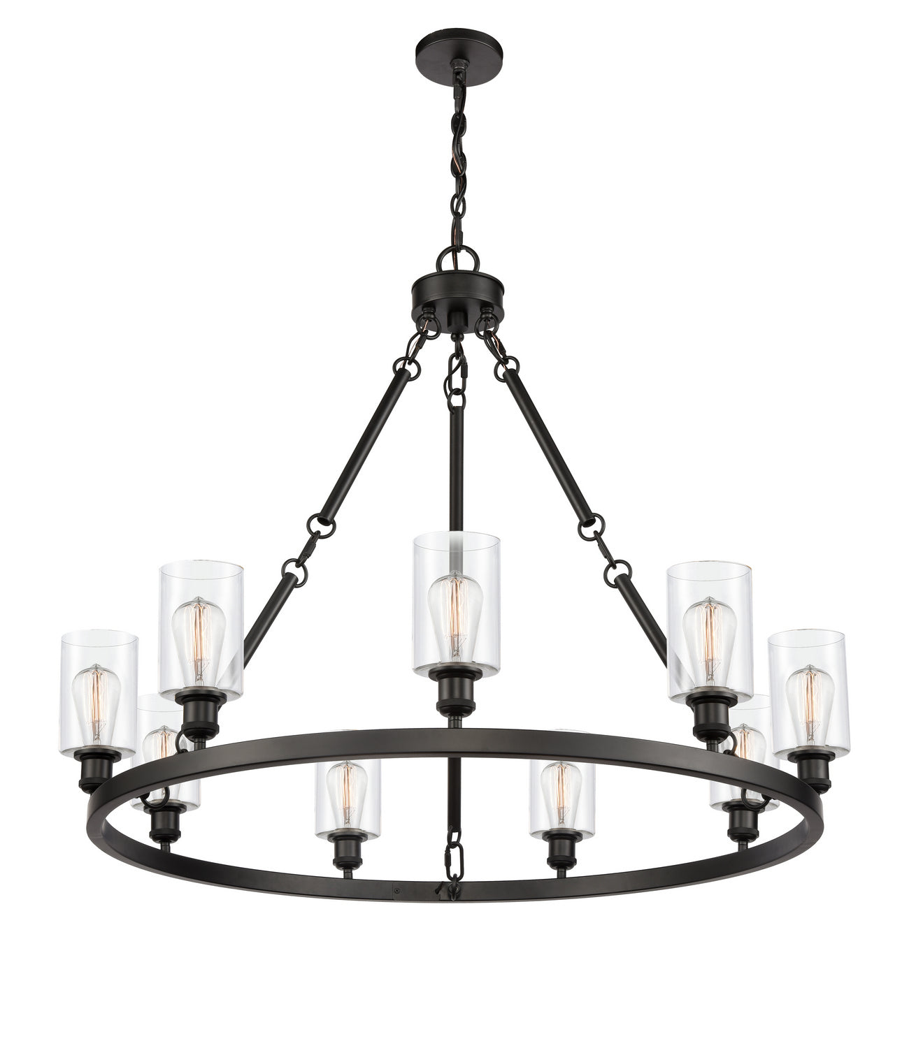 Innovations - 840-BK-G802 - Nine Light Chandelier - Ballston - Matte Black