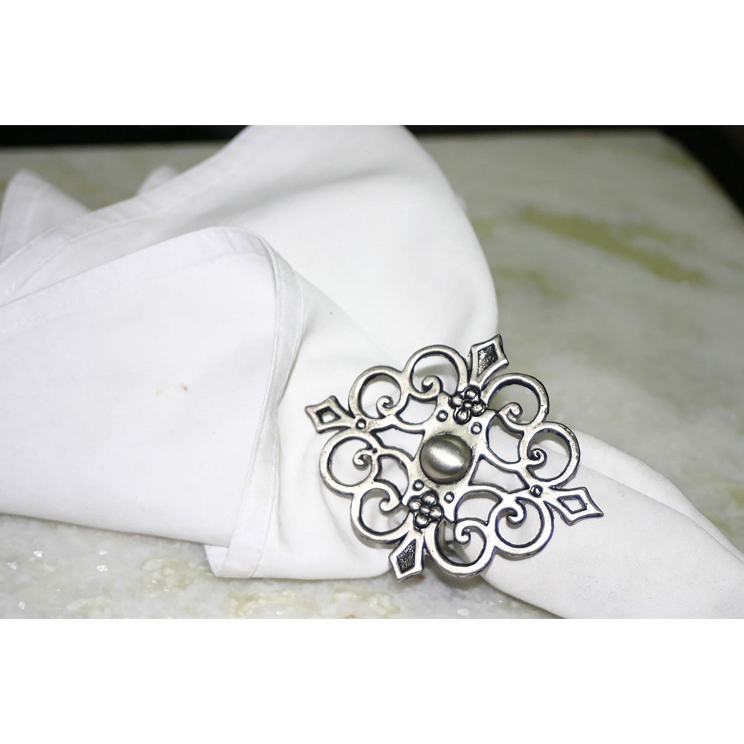 ELK Home - NAP014/S4 - Italian Napkin Rings (Set Of 4) - Pewter