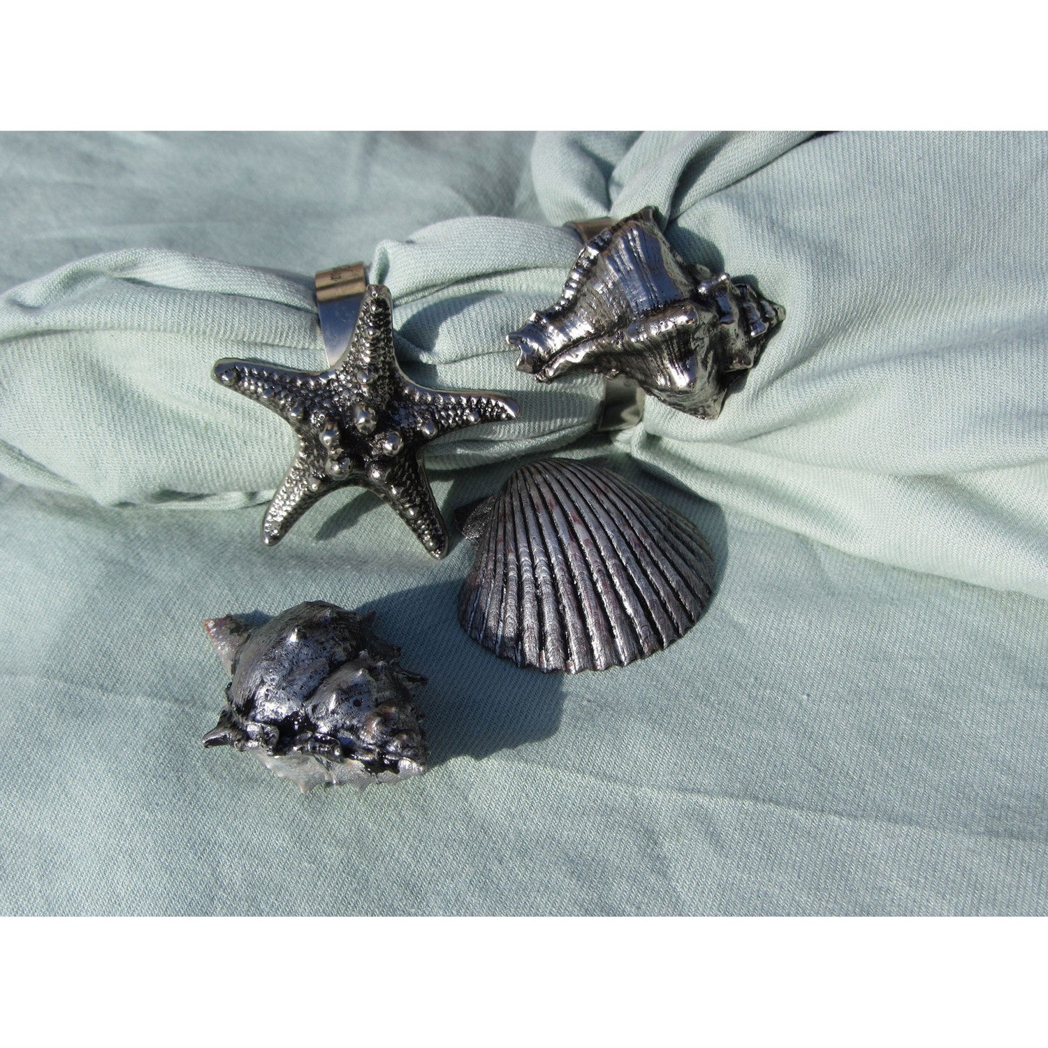 ELK Home - NAP016/S4 - Seashell Napkin Rings (Set Of 4) - Pewter