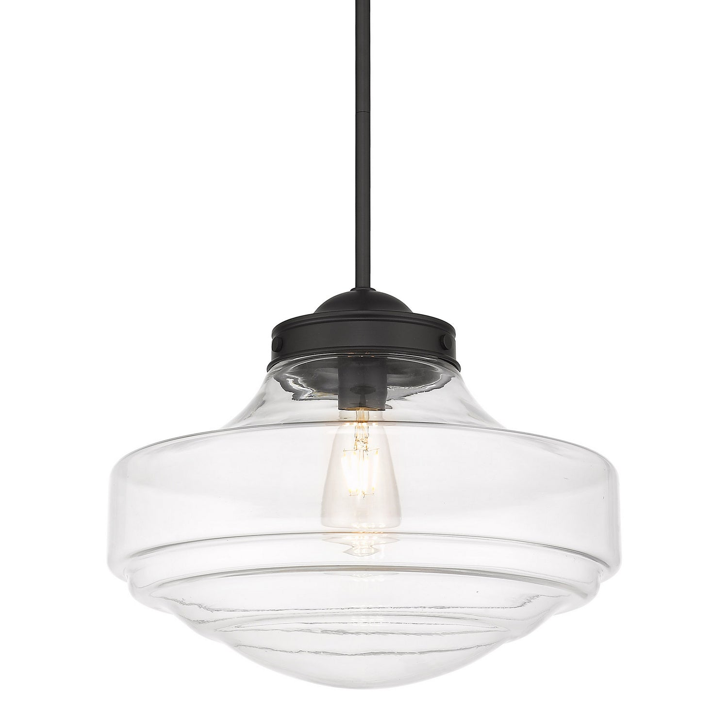 Golden - 0508-L BLK-CLR - One Light Pendant - Ingalls - Matte Black