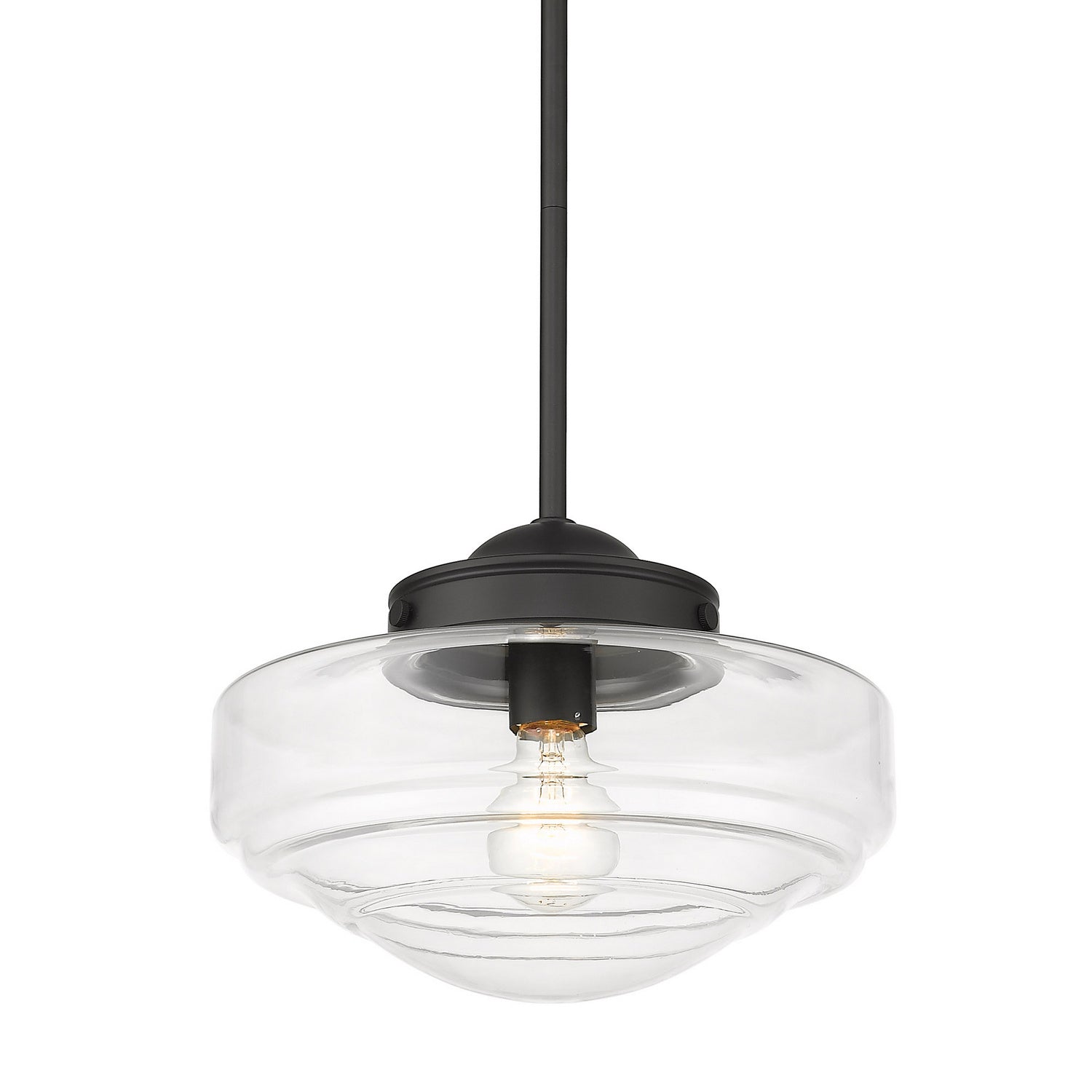 Golden - 0508-M BLK-CLR - One Light Pendant - Ingalls - Matte Black