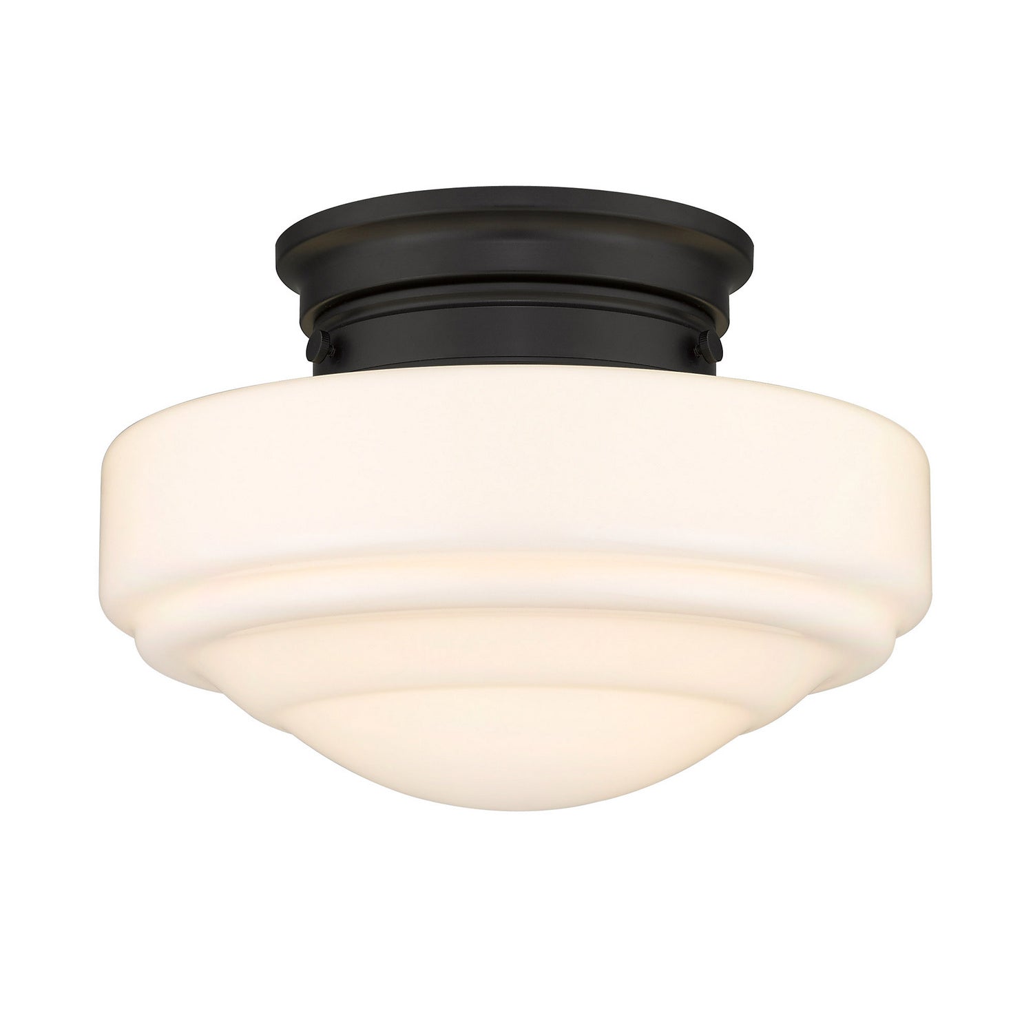 Golden - 0508-SF BLK-VMG - One Light Semi-Flush Mount - Ingalls - Matte Black