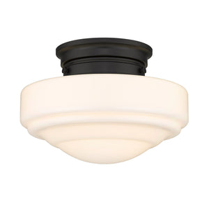 Golden - 0508-SF BLK-VMG - One Light Semi-Flush Mount - Ingalls - Matte Black