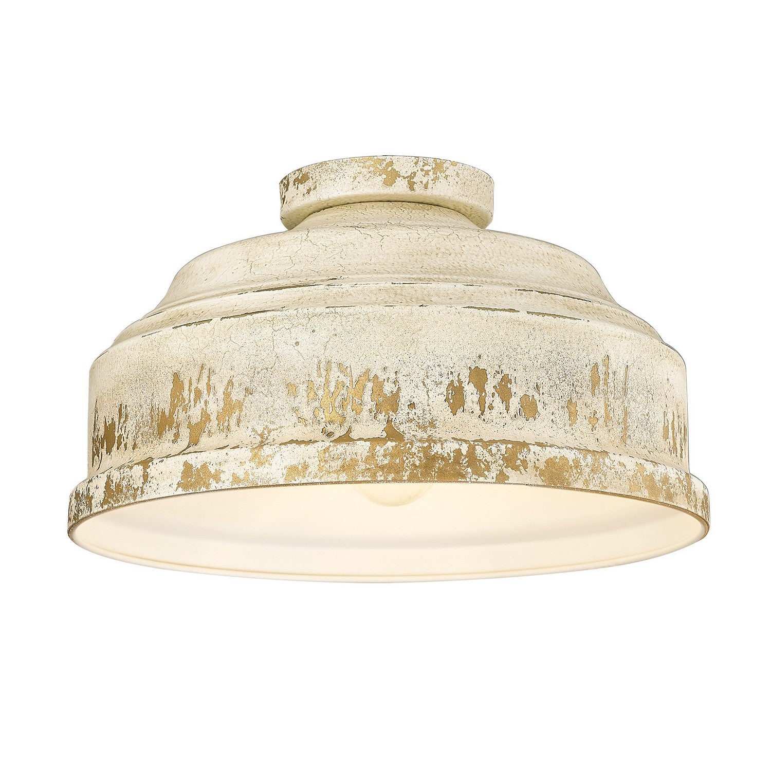 Golden - 0806-FM AI - Three Light Flush Mount - Keating AI - Antique Ivory