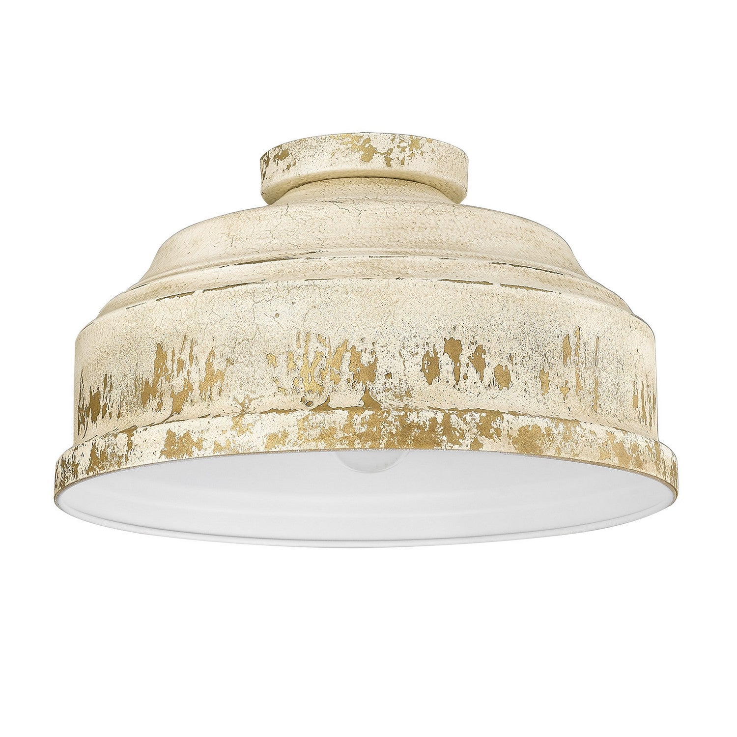 Golden - 0806-FM AI - Three Light Flush Mount - Keating AI - Antique Ivory