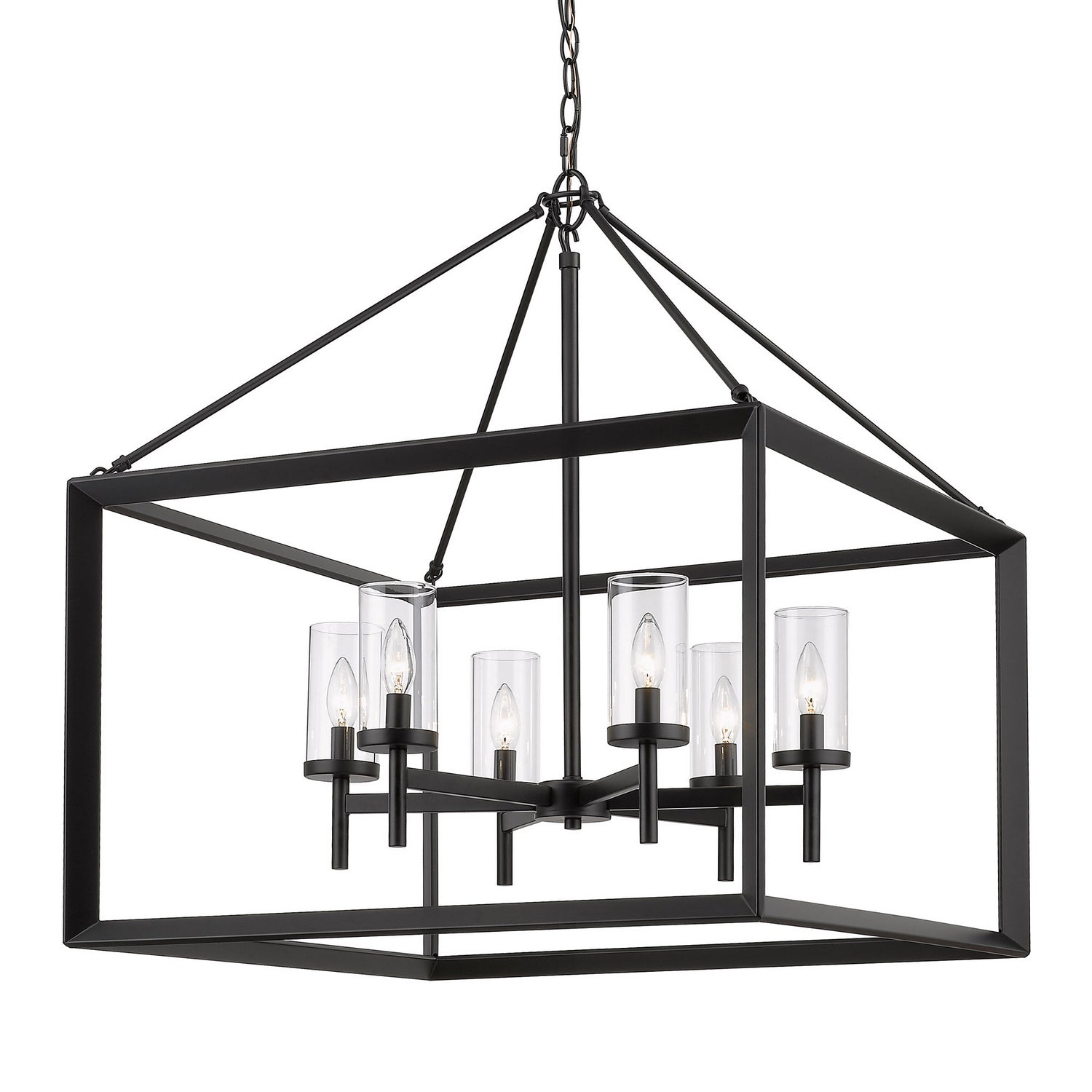 Golden - 2073-6 BLK-CLR - Six Light Chandelier - Smyth BLK - Matte Black