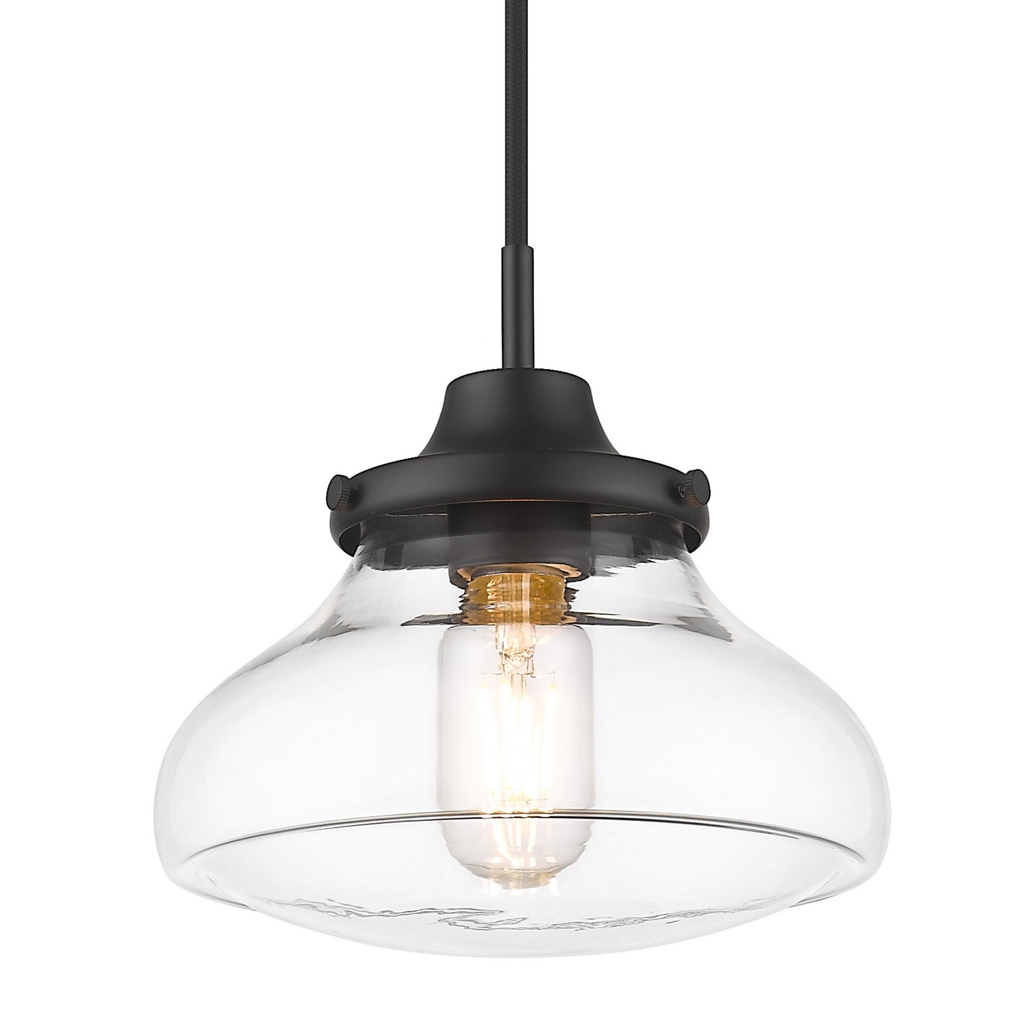 Golden - 3419-S BLK-CLR - One Light Pendant - Nash - Matte Black