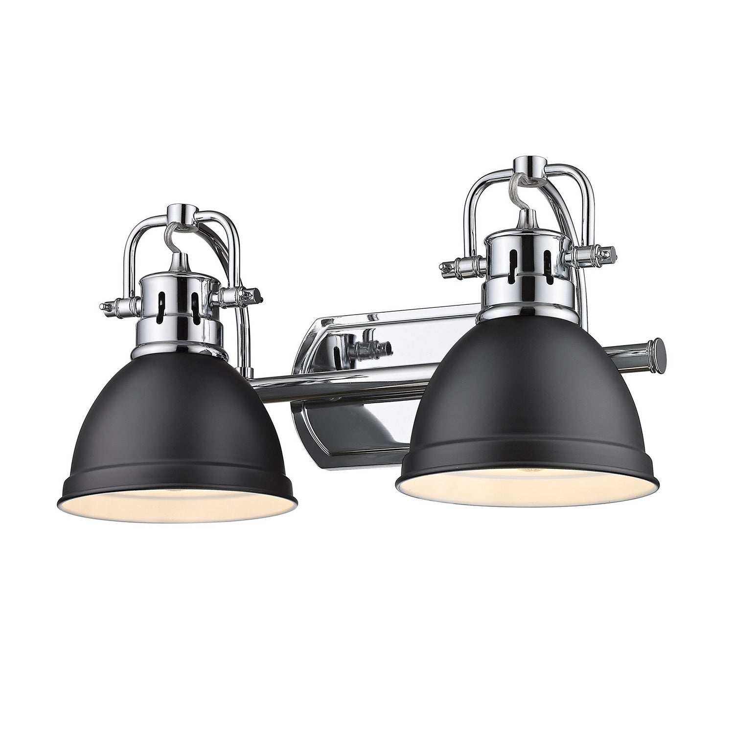 Golden - 3602-BA2 CH-BLK - Two Light Bath Vanity - Duncan CH - Chrome