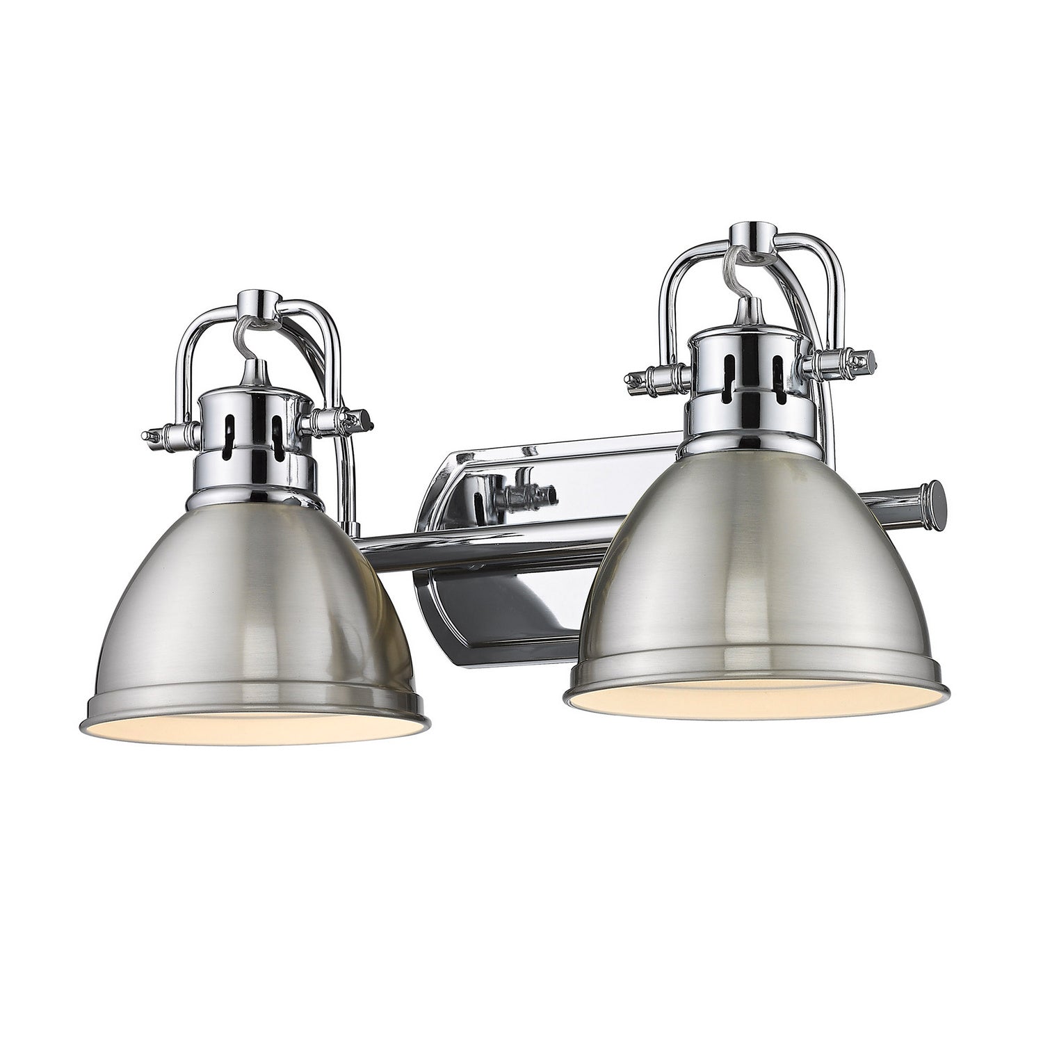 Golden - 3602-BA2 CH-PW - Two Light Bath Vanity - Duncan CH - Chrome