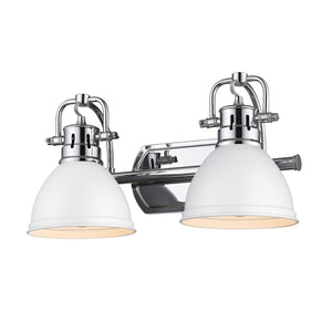 Golden - 3602-BA2 CH-WHT - Two Light Bath Vanity - Duncan CH - Chrome