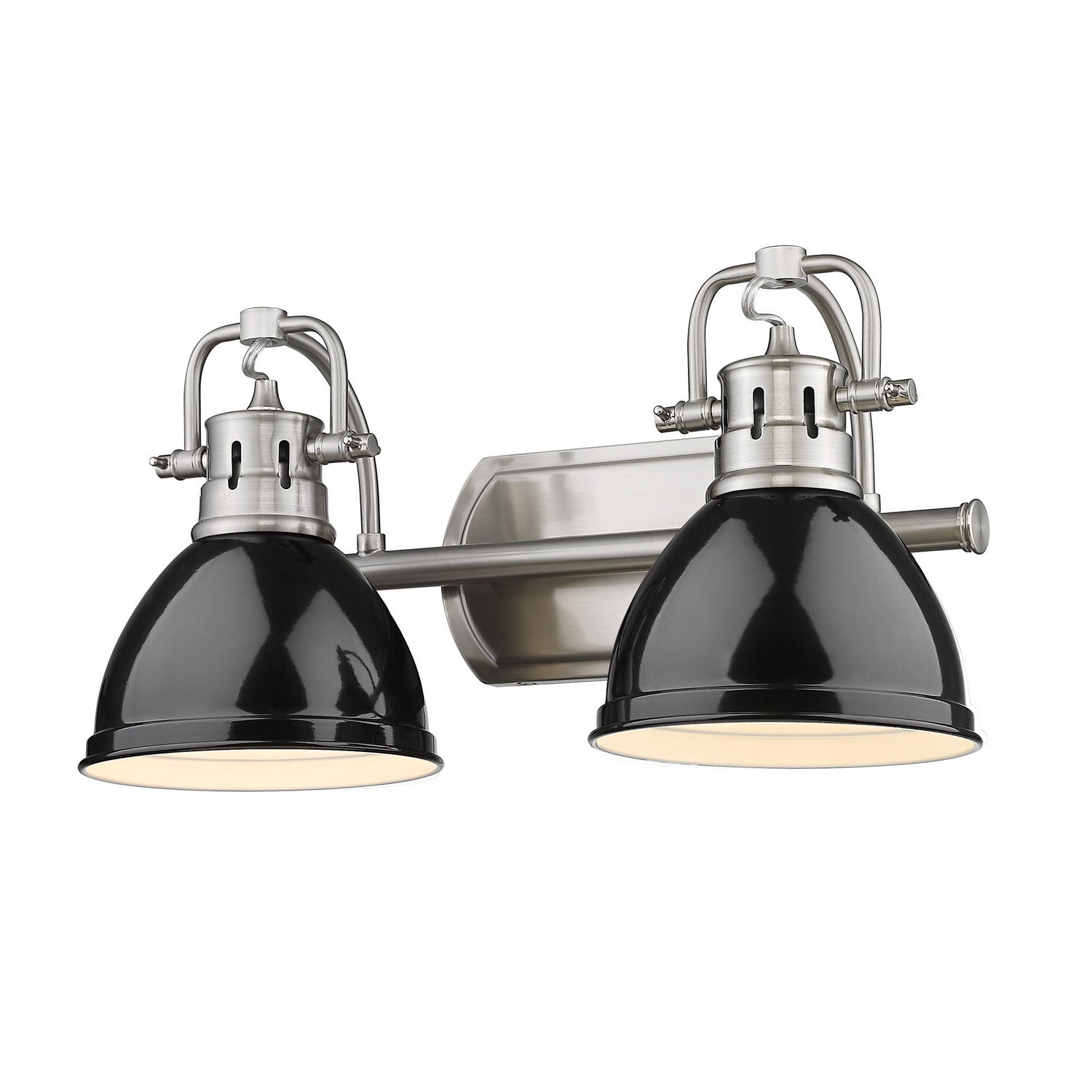 Golden - 3602-BA2 PW-BK - Two Light Bath Vanity - Duncan PW - Pewter