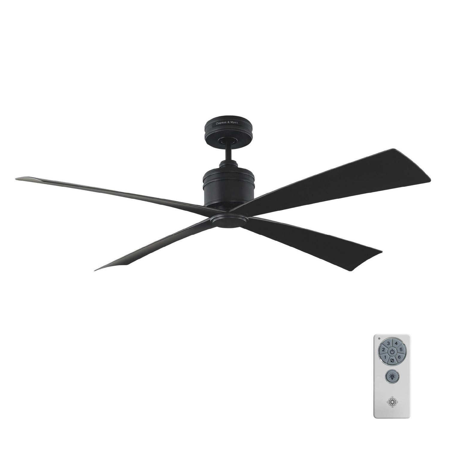 Visual Comfort Fan - 4LNCR56MBK - 56"Ceiling Fan - Launceton - Midnight Black