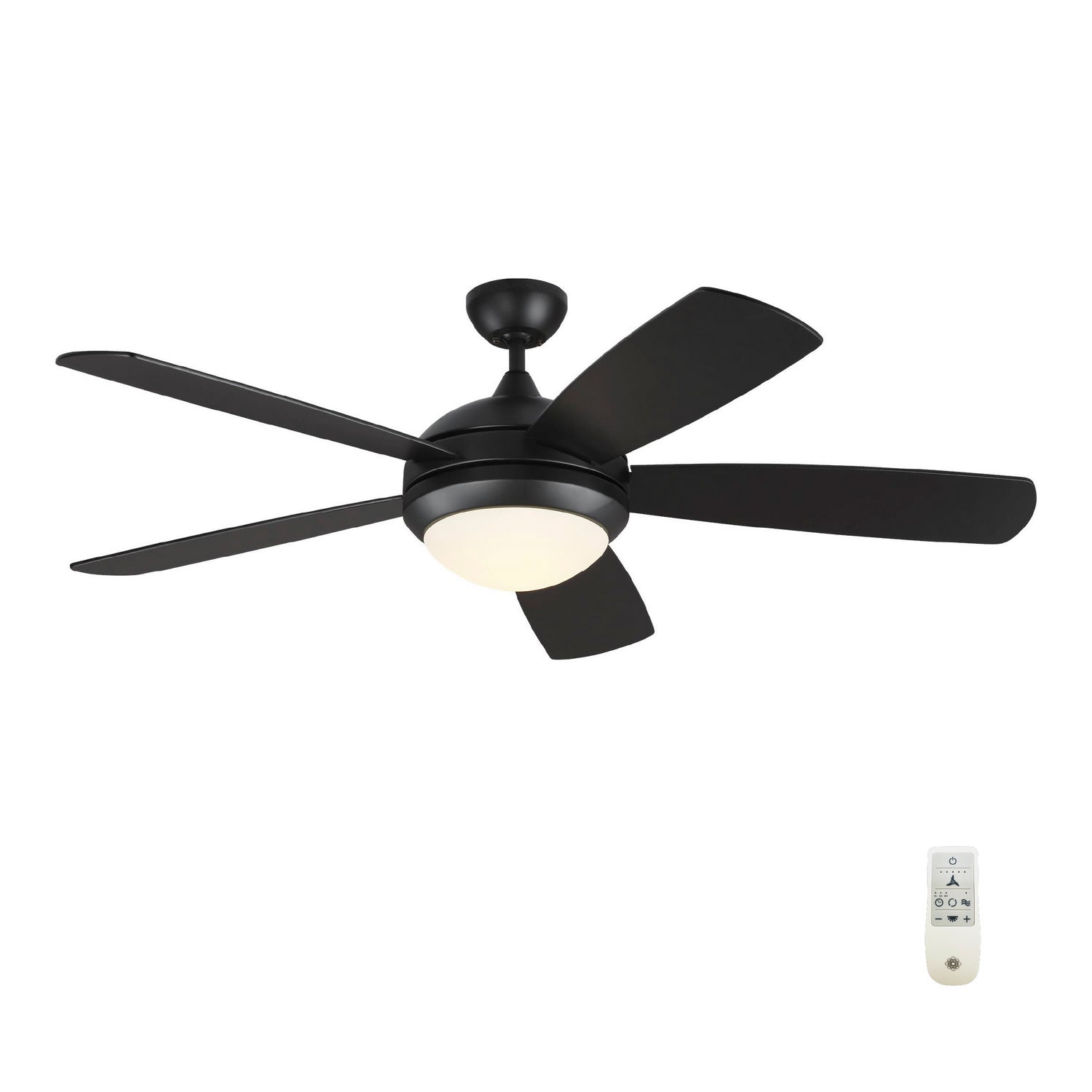 Generation Lighting. - 5DISM52MBKD - 52"Ceiling Fan - Discus - Midnight Black