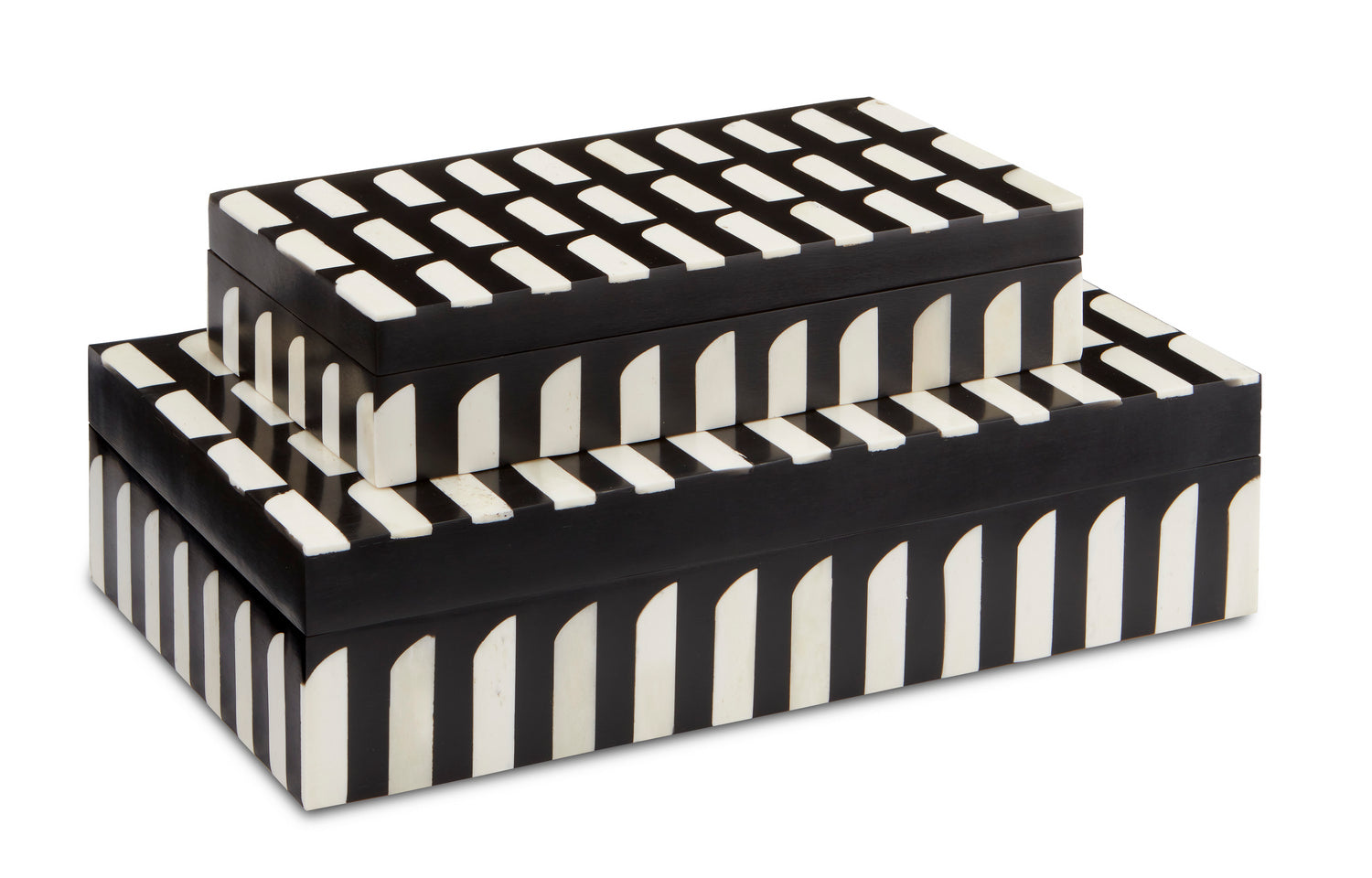 Currey and Company - 1200-0448 - Box Set of 2 - Jamie Beckwith - Black/White/Natural