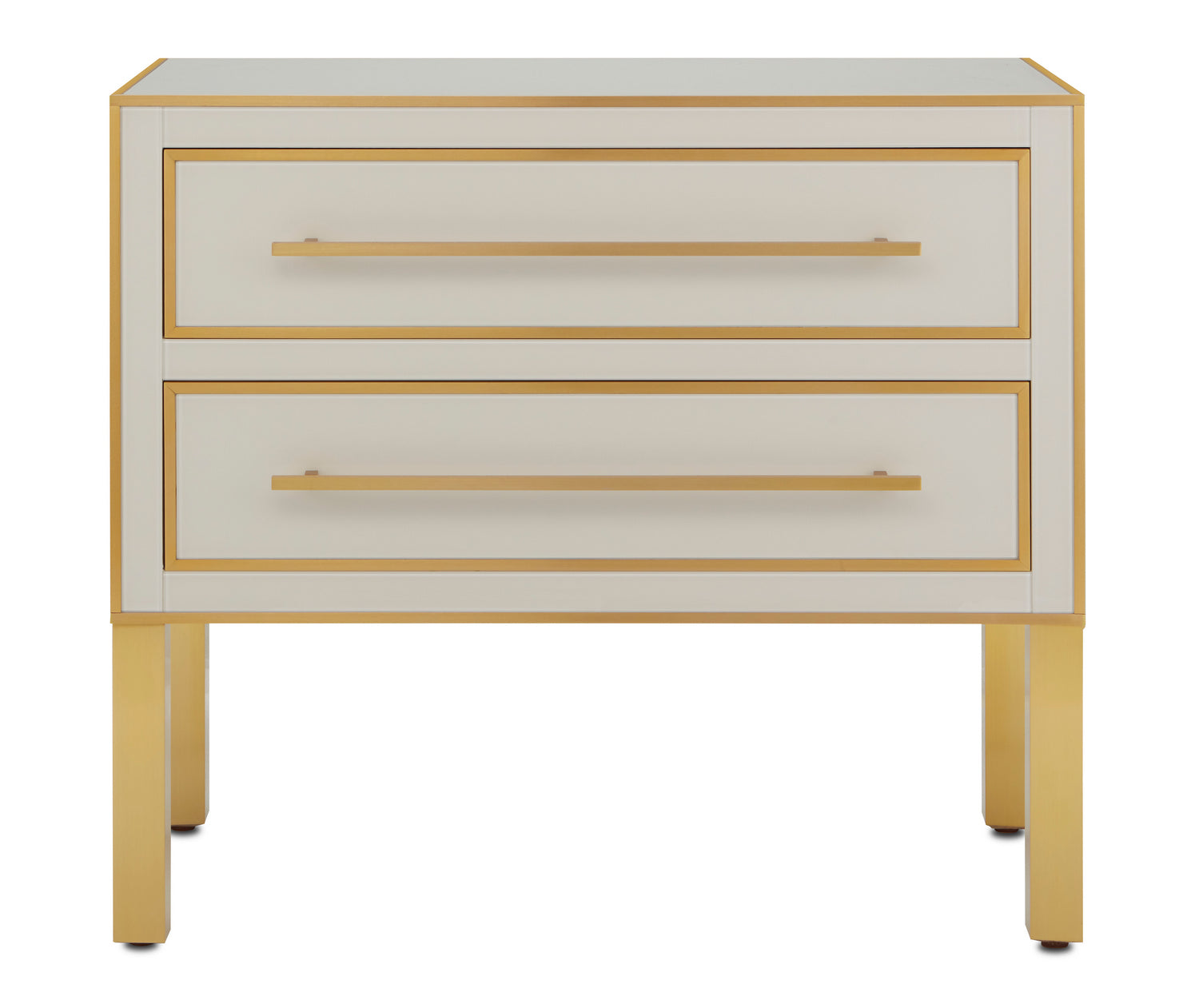 Currey and Company - 3000-0184 - Chest - Arden - Ivory/Satin Brass