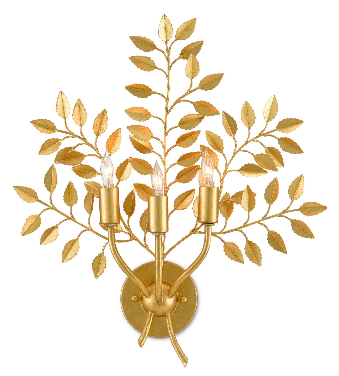 Currey and Company - 5000-0190 - Three Light Wall Sconce - Aviva Stanoff - Contemporary Gold Leaf