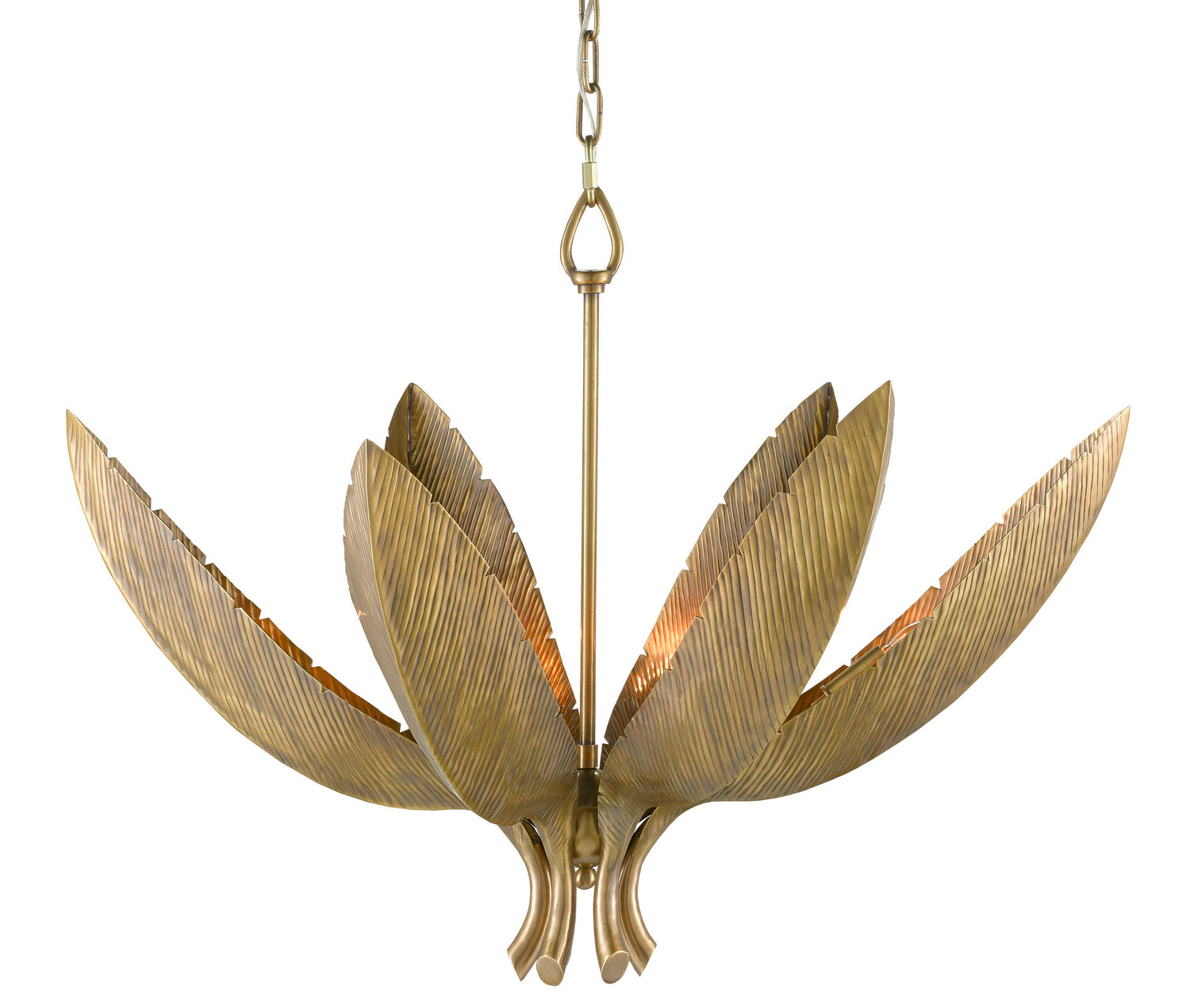 Currey and Company - 9000-0766 - Six Light Chandelier - Bird - Antique Brass