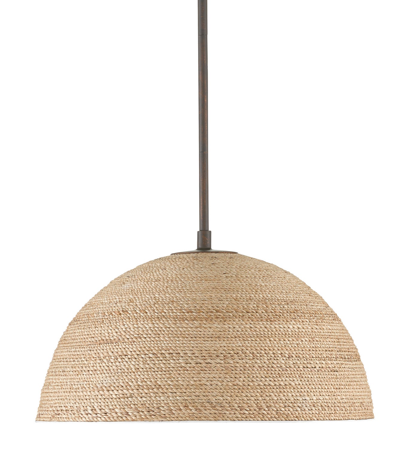 Currey and Company - 9000-0790 - One Light Pendant - Tobago - Bronze Gold/Sugar White/Natural Rope