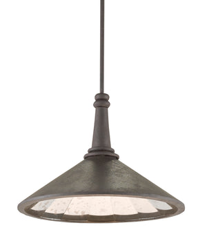 Currey and Company - 9000-0792 - One Light Pendant - Manuscript - Mole Black/Antique Mirror