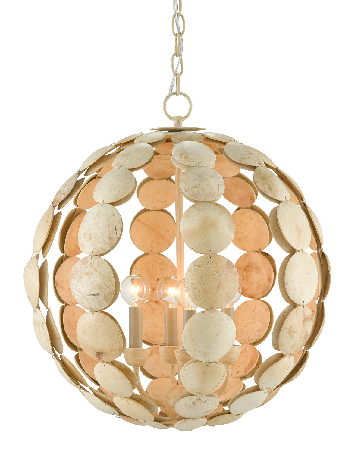 Currey and Company - 9000-0806 - Four Light Chandelier - Tartufo - Coco Cream