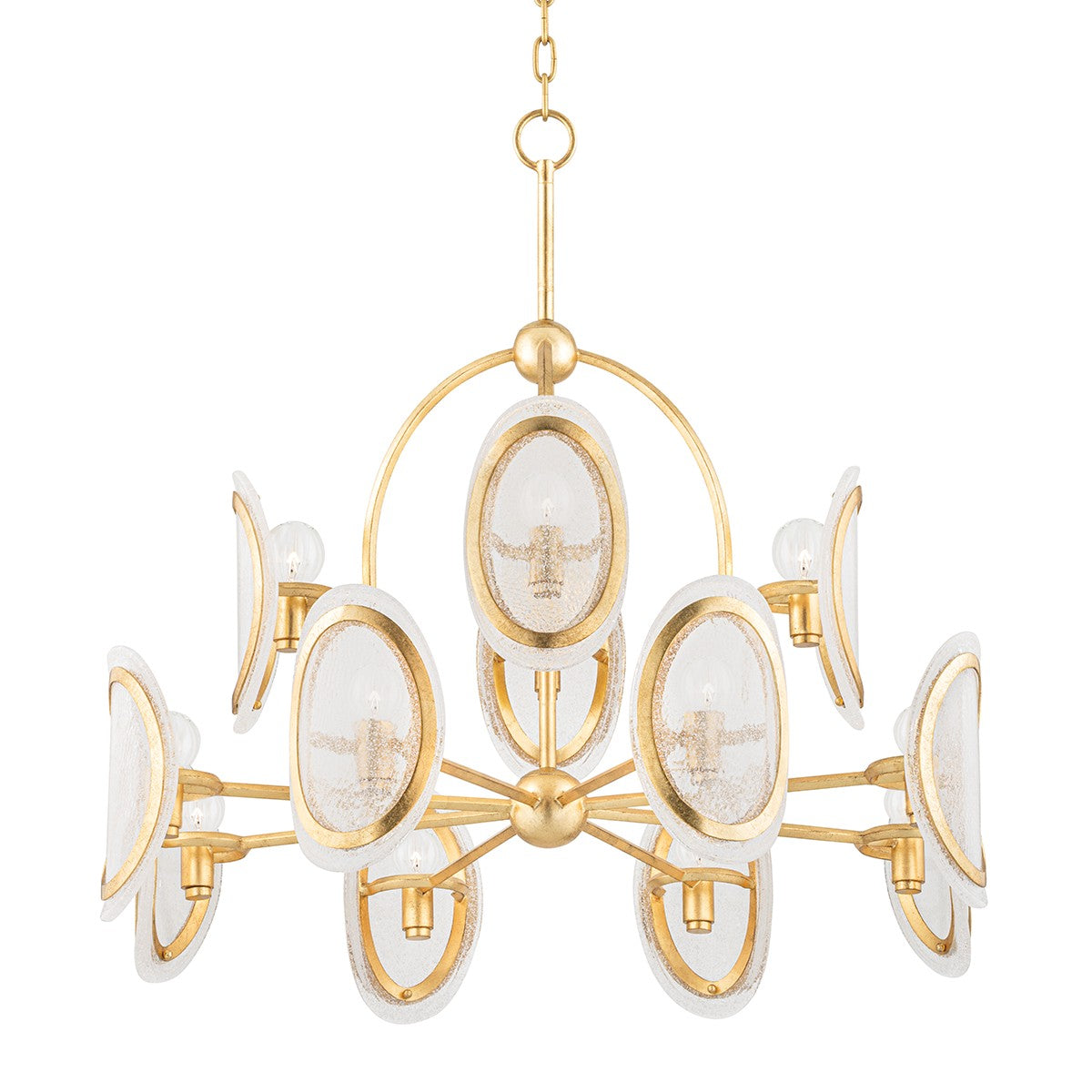 Hudson Valley - 1534-VGL - 12 Light Chandelier - Danes - Vintage Gold Leaf