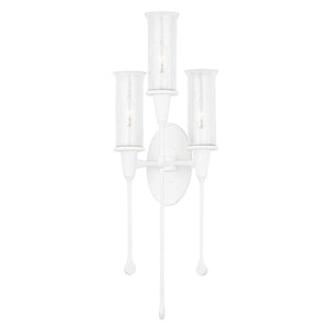 Hudson Valley - 4103-WP - Three Light Wall Sconce - Chisel - White Plaster