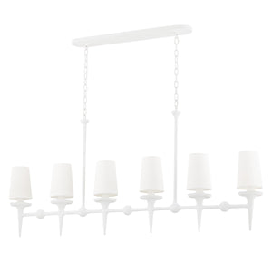 Hudson Valley - 6658-WP - Six Light Island Pendant - Torch - White Plaster