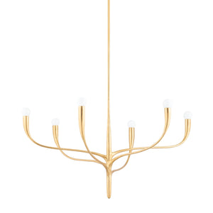 Hudson Valley - 9606-VGL - Six Light Chandelier - Labra - Vintage Gold Leaf