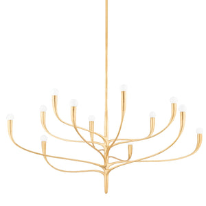 Hudson Valley - 9612-VGL - 12 Light Chandelier - Labra - Vintage Gold Leaf