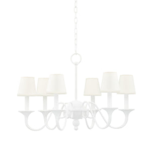 Hudson Valley - MDS432-WP - Six Light Chandelier - Windsor - White Plaster