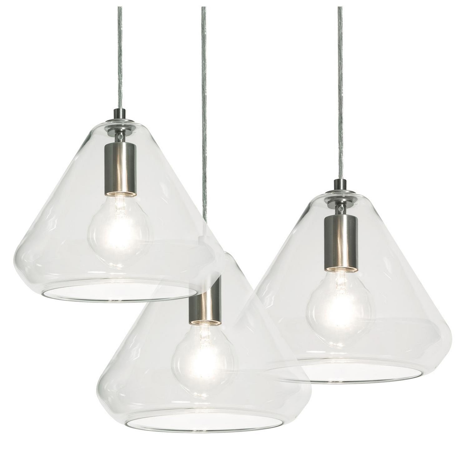 AFX Lighting - AGP10MBSNCLRND3 - Three Light Pendant - Armitage - Satin Nickel