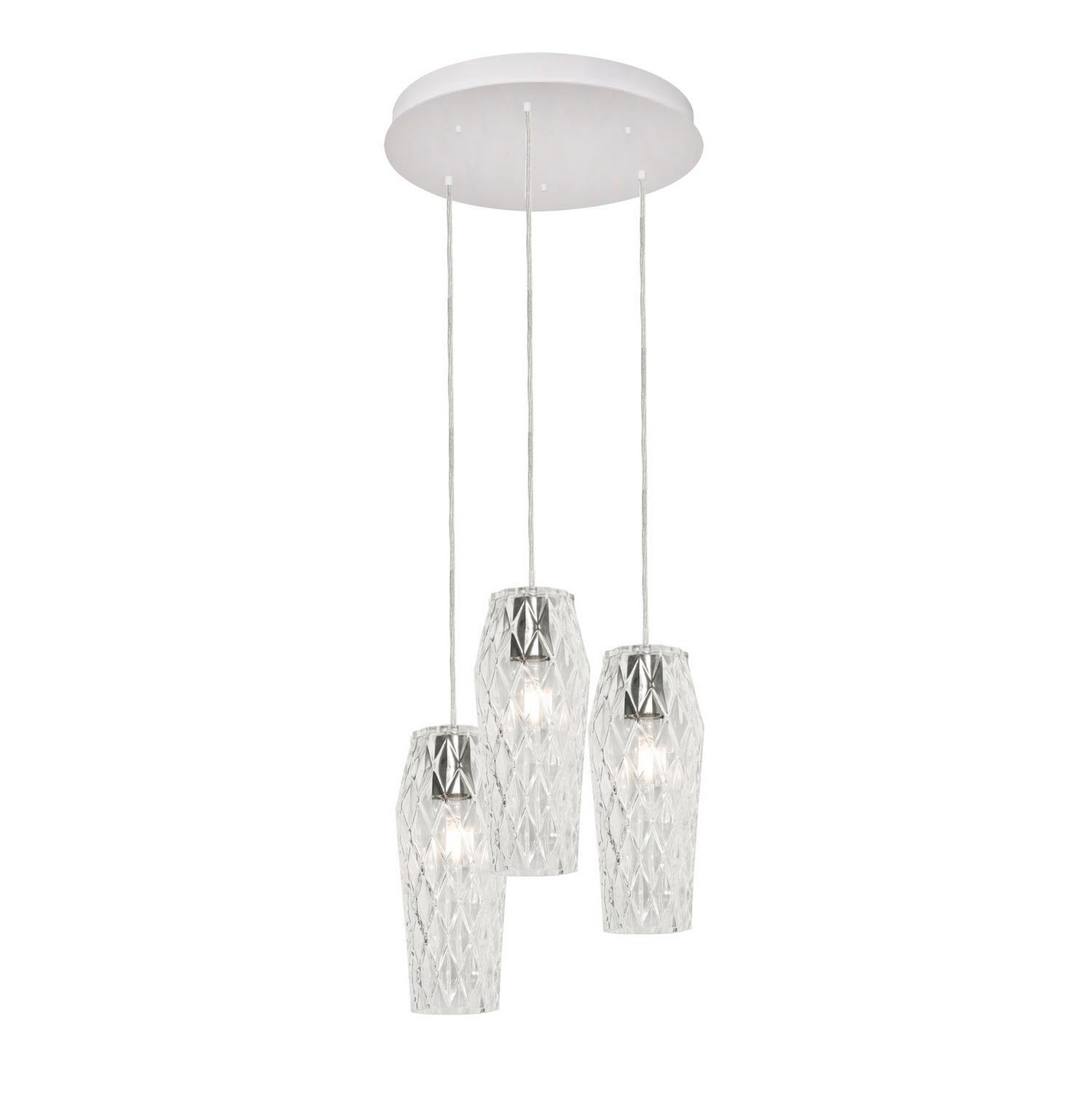 AFX Lighting - CNDP05MBCLRND3 - Three Light Pendant - Candace - Satin Nickel