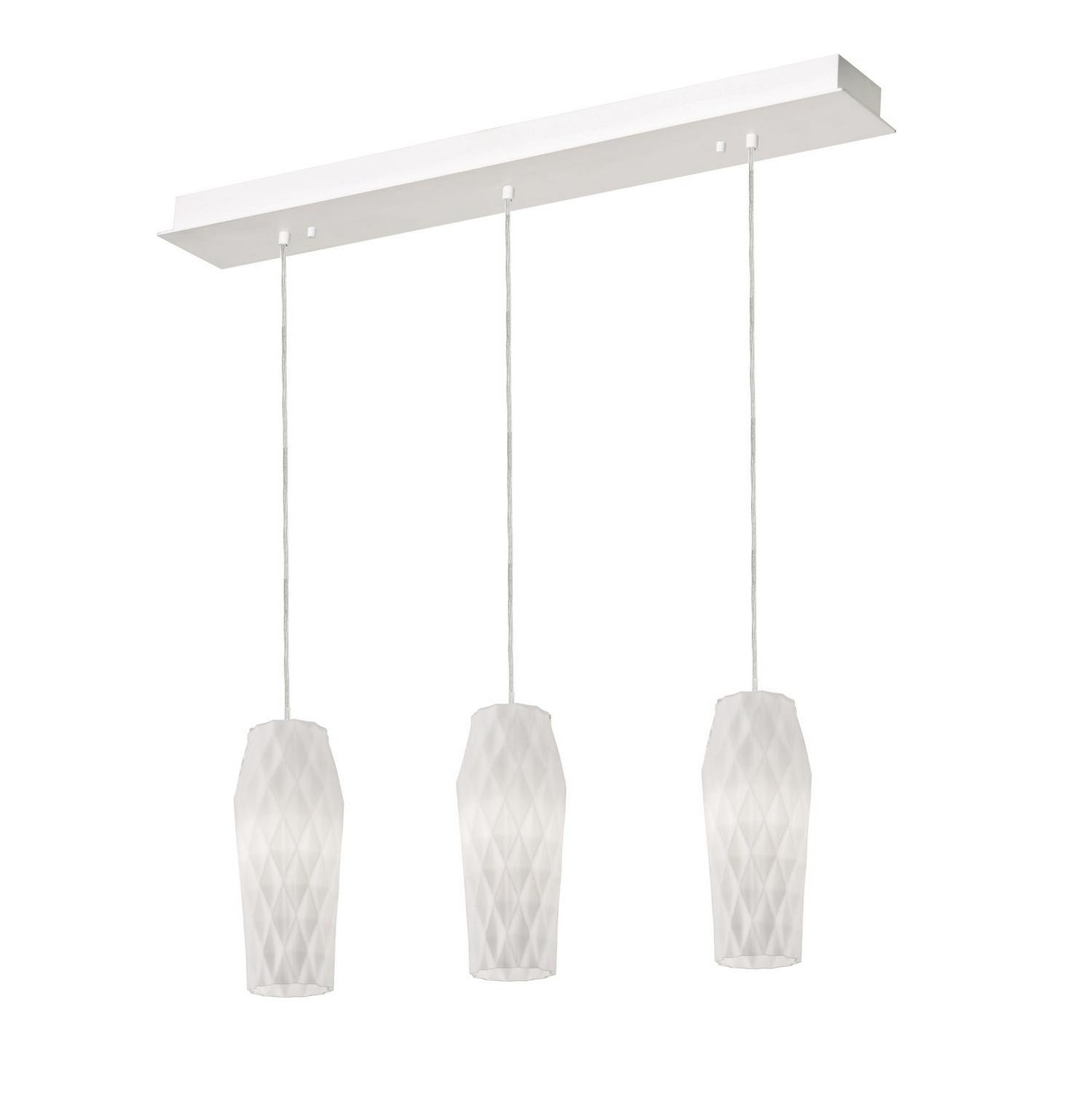 AFX Lighting - CNDP05MBWHLNR3 - Three Light Pendant - Candace - Satin Nickel