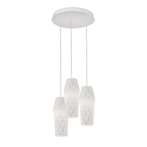 AFX Lighting - CNDP05MBWHRND3 - Three Light Pendant - Candace - Satin Nickel