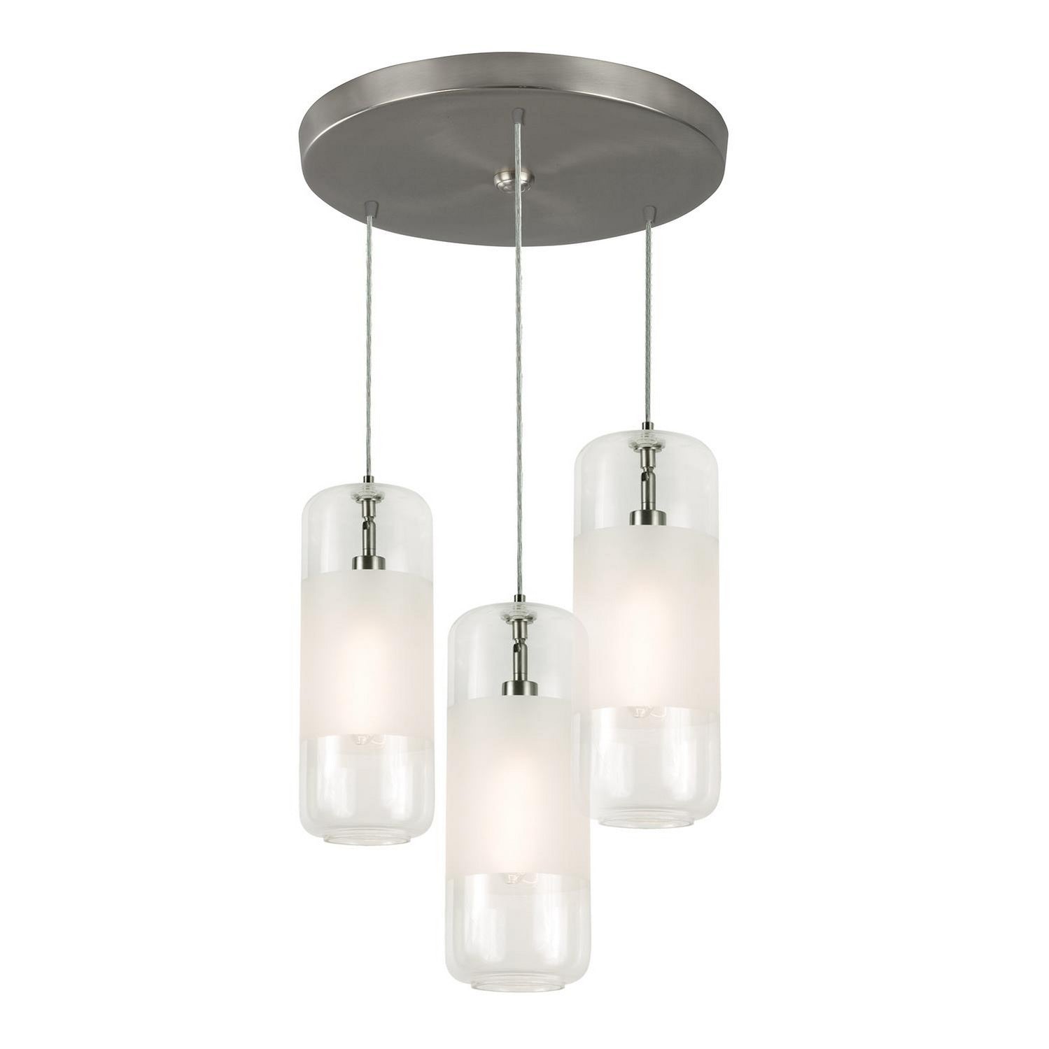 AFX Lighting - HRP06MBSNCLRND3 - Three Light Pendant - Hermosa - Satin Nickel