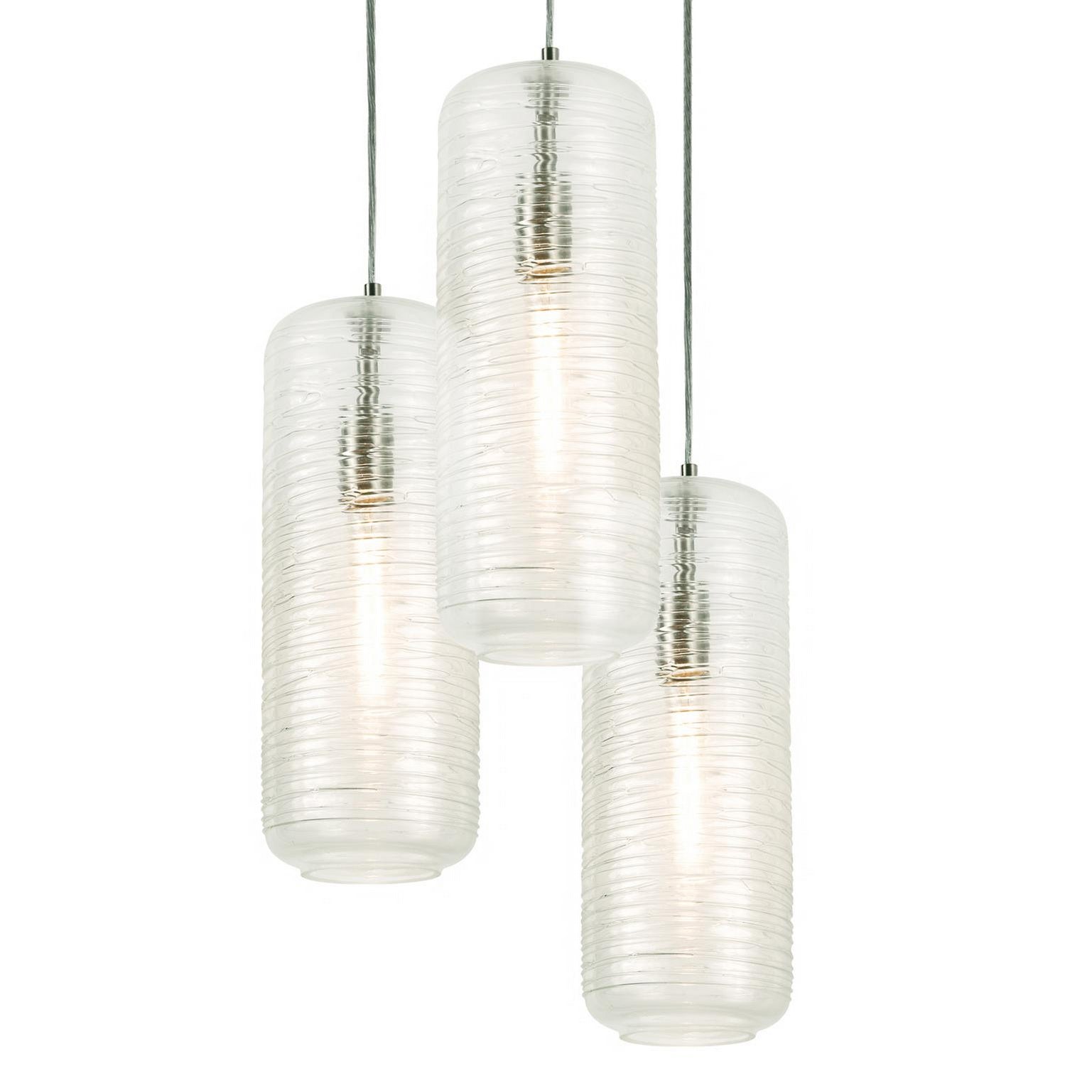 AFX Lighting - HRP06MBSNCSRND3 - Three Light Pendant - Hermosa - Satin Nickel