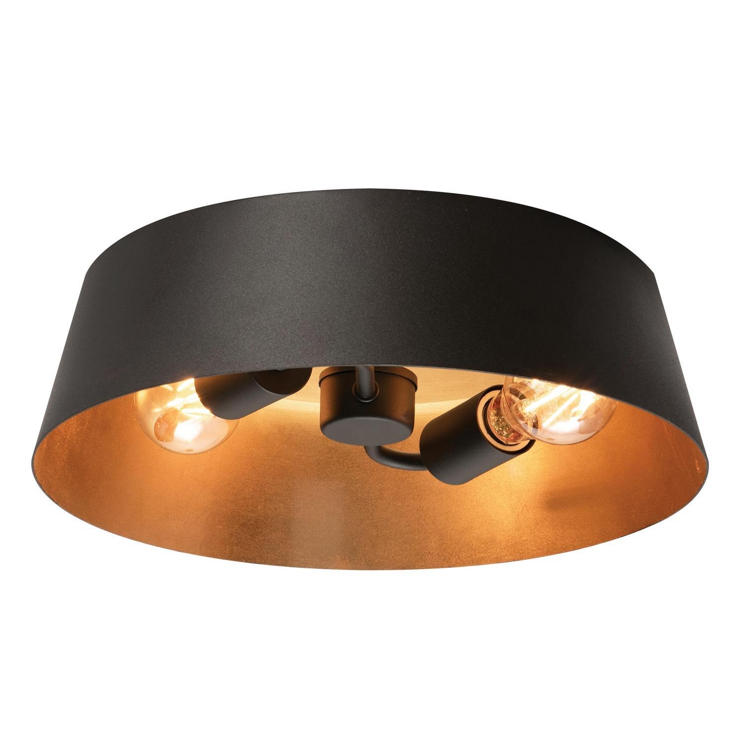 AFX Lighting - LRCF14MBBKGD - Two Light Flush Mount - Lyric - Black and Gold