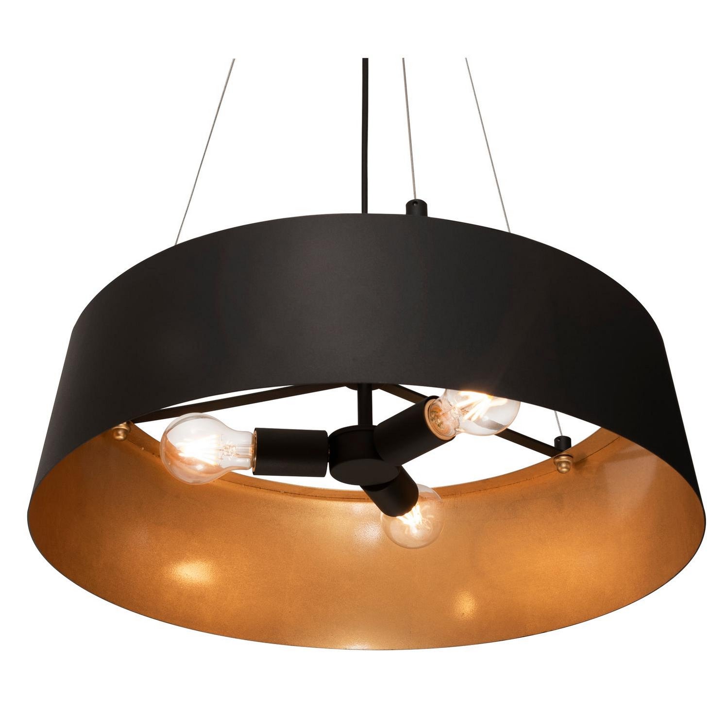 AFX Lighting - LRCP22MBBKGD - Three Light Pendant - Lyric - Black and Gold