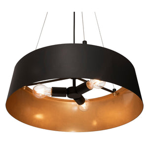 AFX Lighting - LRCP22MBBKGD - Three Light Pendant - Lyric - Black and Gold