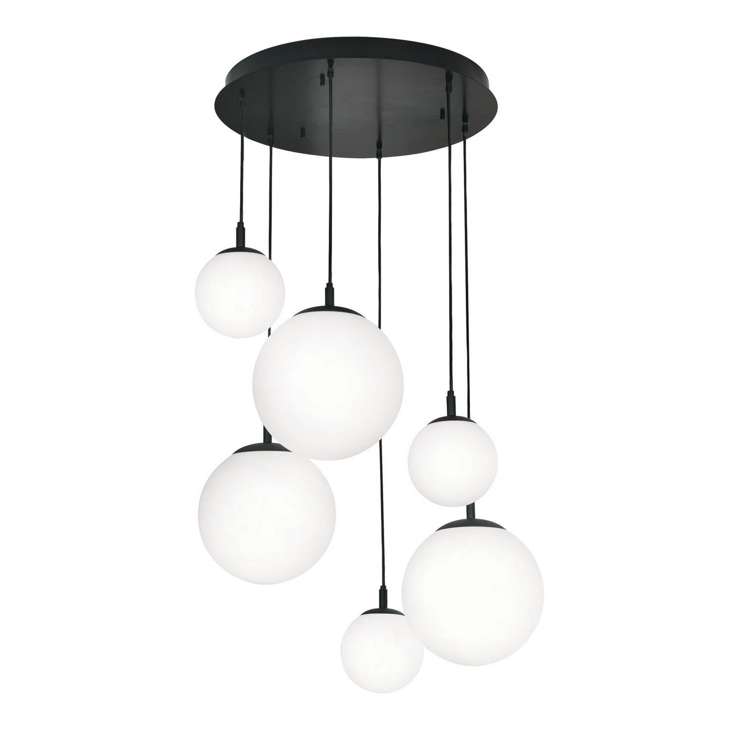 AFX Lighting - LRTP99MBBKRND6 - Six Light Pendant - Loretto - Black