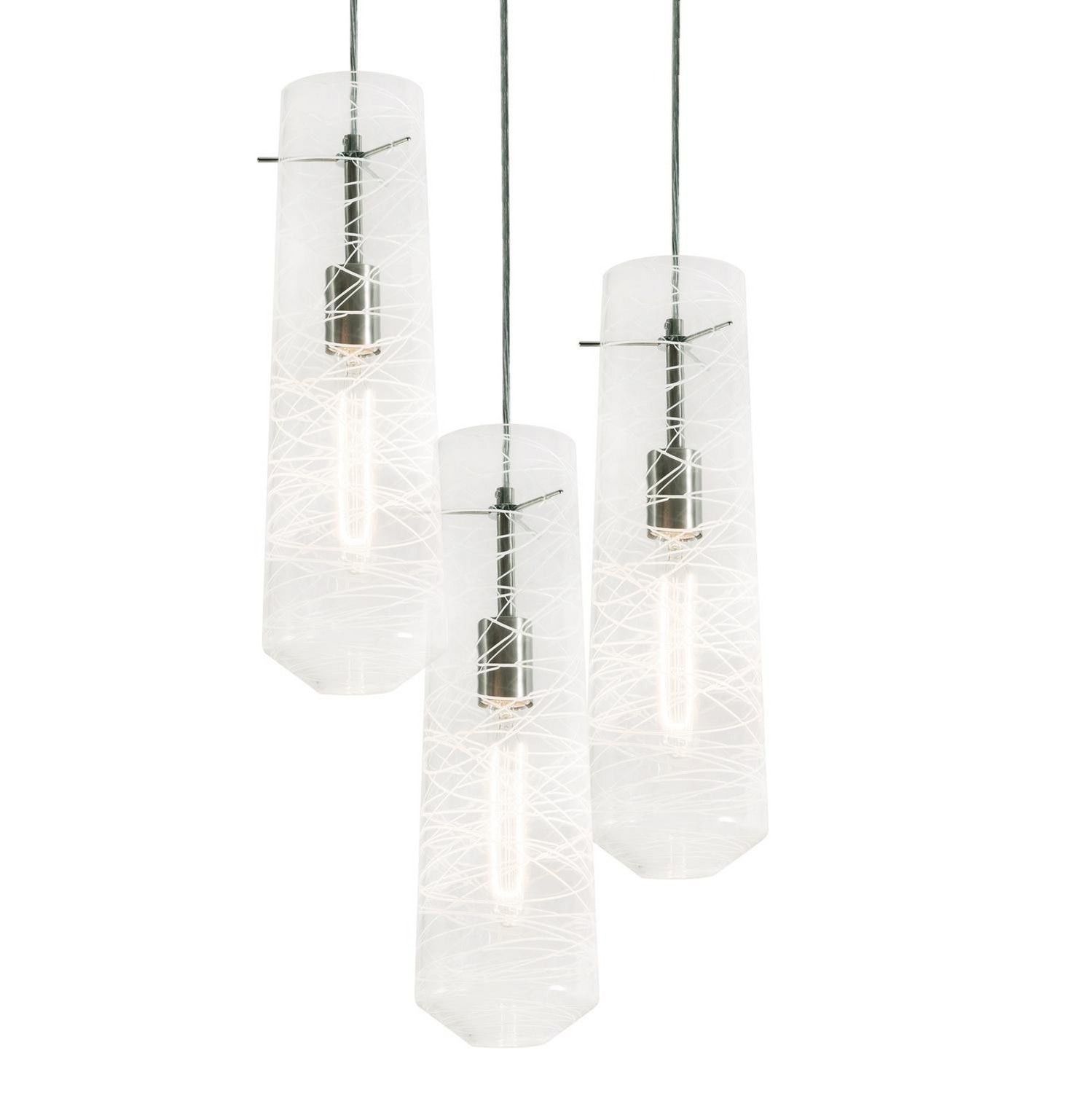 AFX Lighting - SPP05MBSNCLRND3 - Three Light Pendant - Spun - Satin Nickel