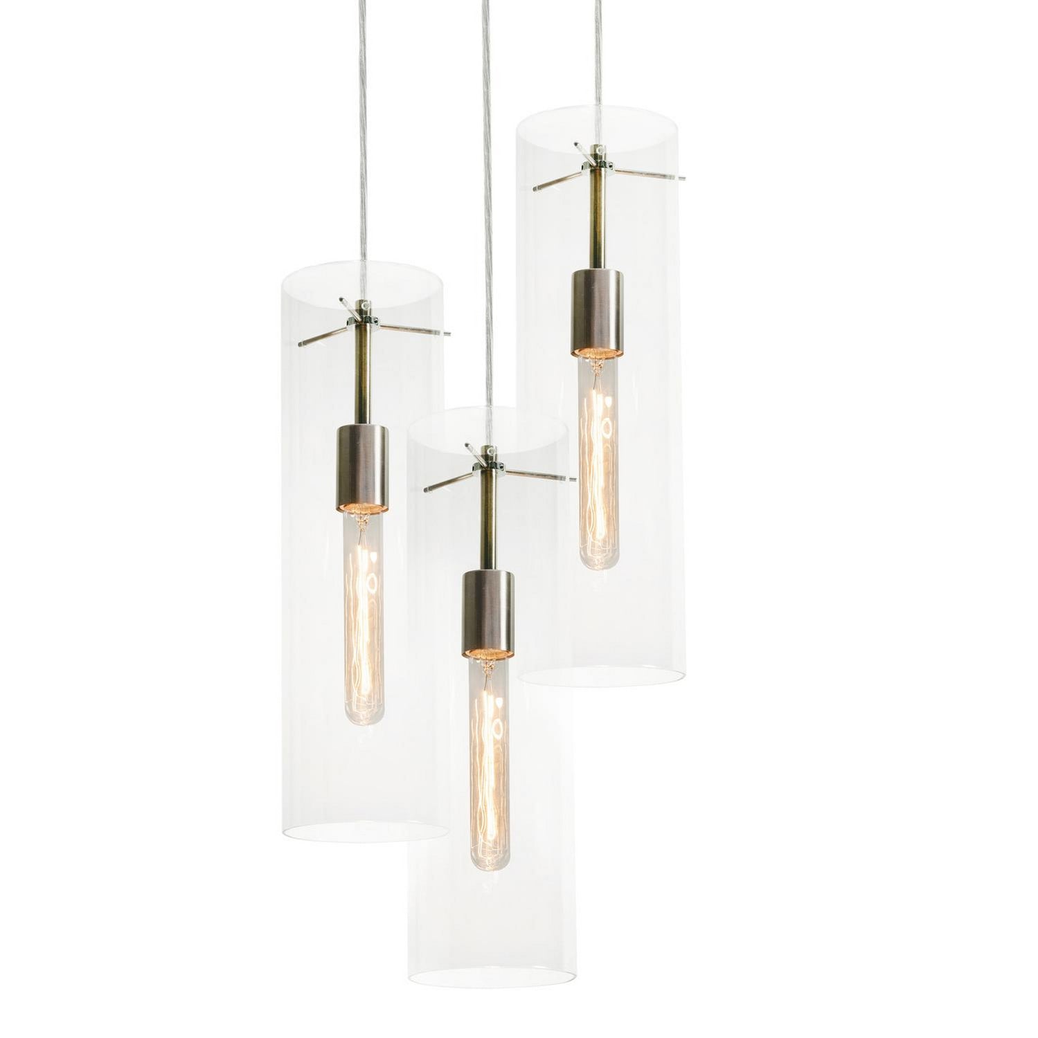 AFX Lighting - VIP05MBSNCLRND3 - Three Light Pendant - View - Satin Nickel