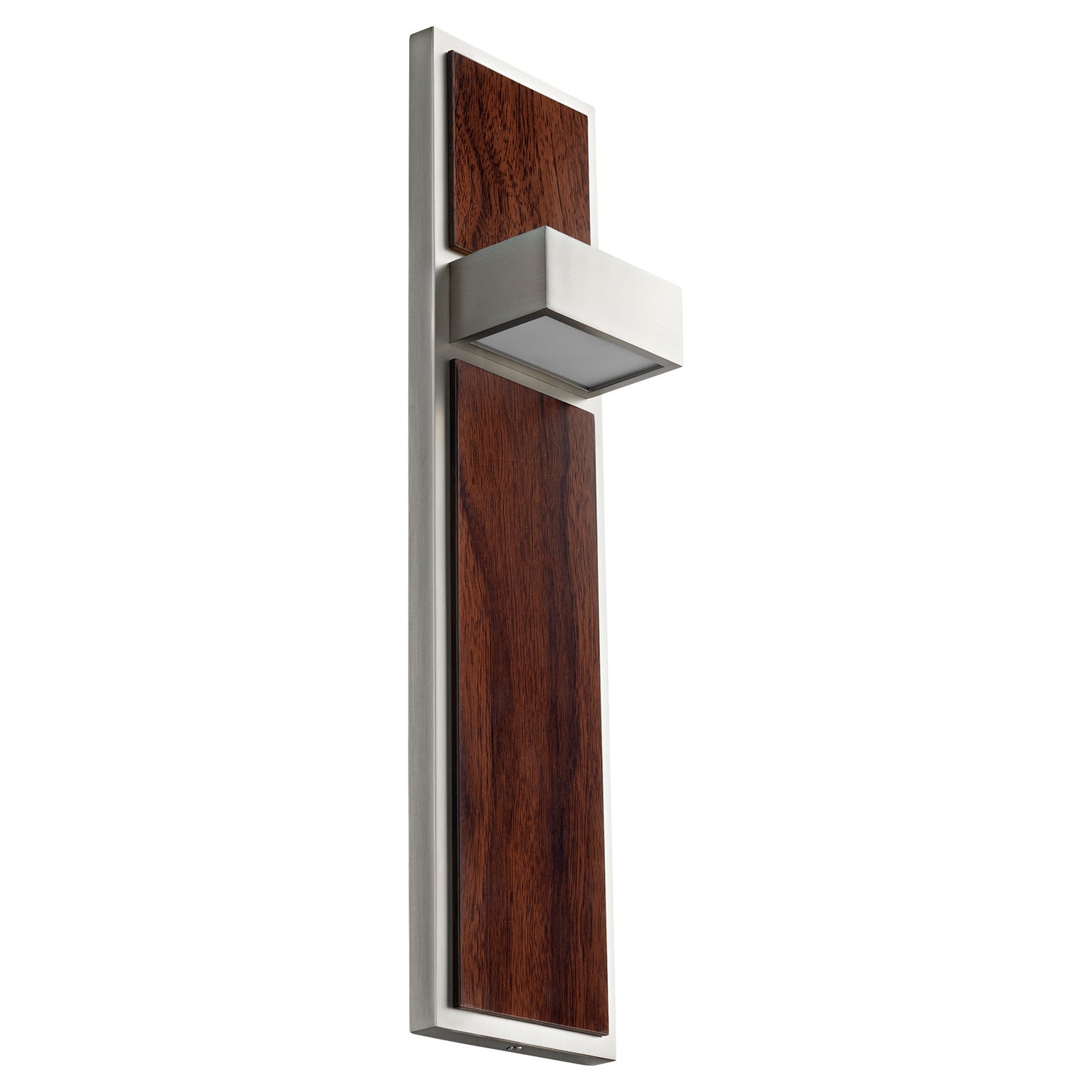 Oxygen - 3-401-24 - LED Wall Sconce - Guapo - Satin Nickel W/ Walnut